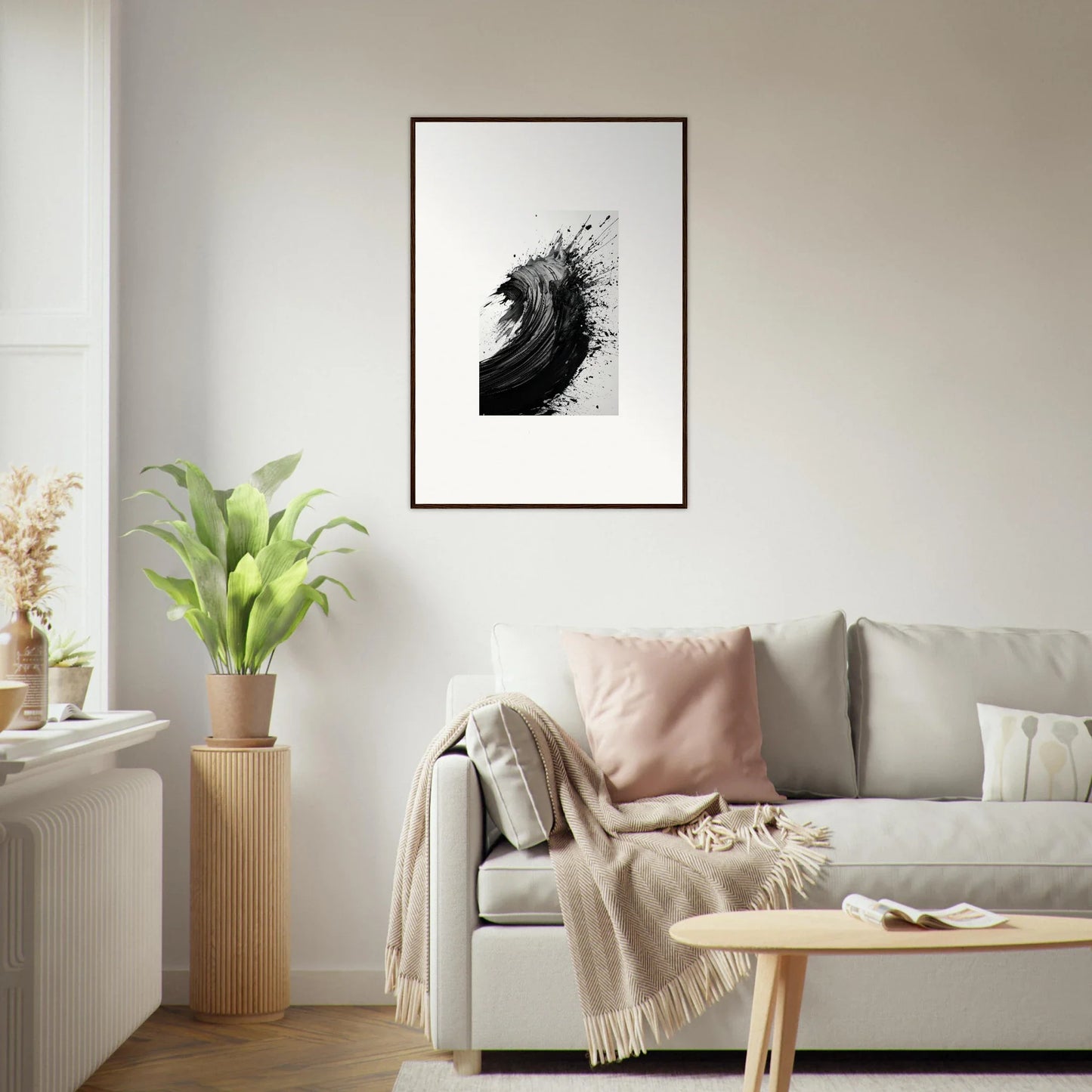 Framed black and white ocean wave artwork for stylish room decor and canvas prints