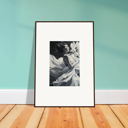 Framed black and white photograph for elegant blush reverie room decor