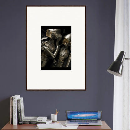 Framed black and white photograph of embracing figures for unique room decor with Alloy Dreams