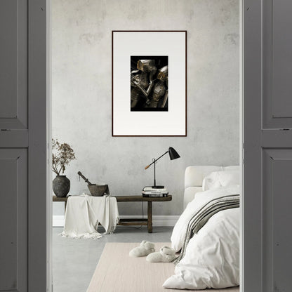 Framed black and white photograph of intertwined hands for unique room decor in Alloy Dreams