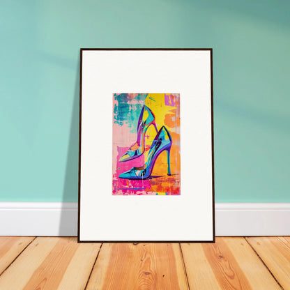 Framed wall art of Ethereal Heels Reverie colorful pop art for stylish room decor