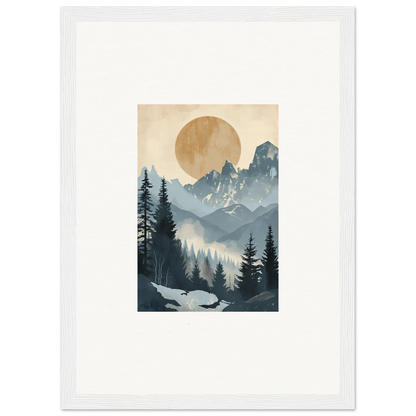 Framed wall art of Ephemeral Alpine Serenade with mountains and forests for room decor