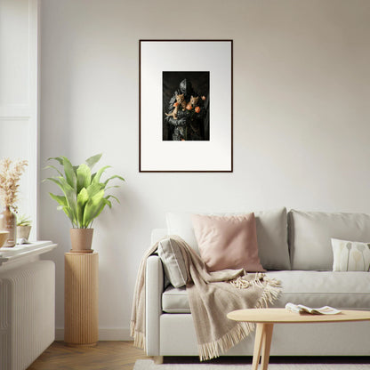 Framed wall art of flowers and fruit, a stunning feline serenade for room decor