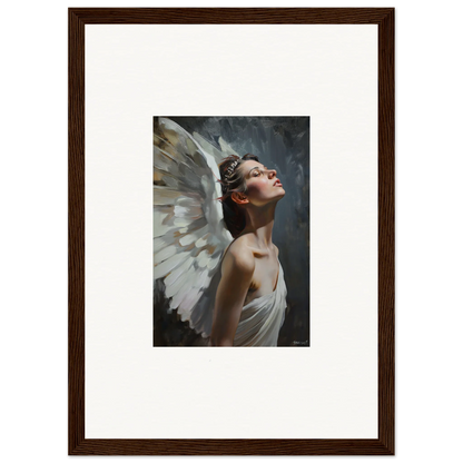 Framed wall art of an angelic figure in light orchard room decor inspiration