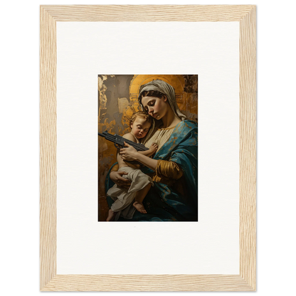 Framed wall art of Madonna and Child evokes Serenity Spirit for elegant room decor