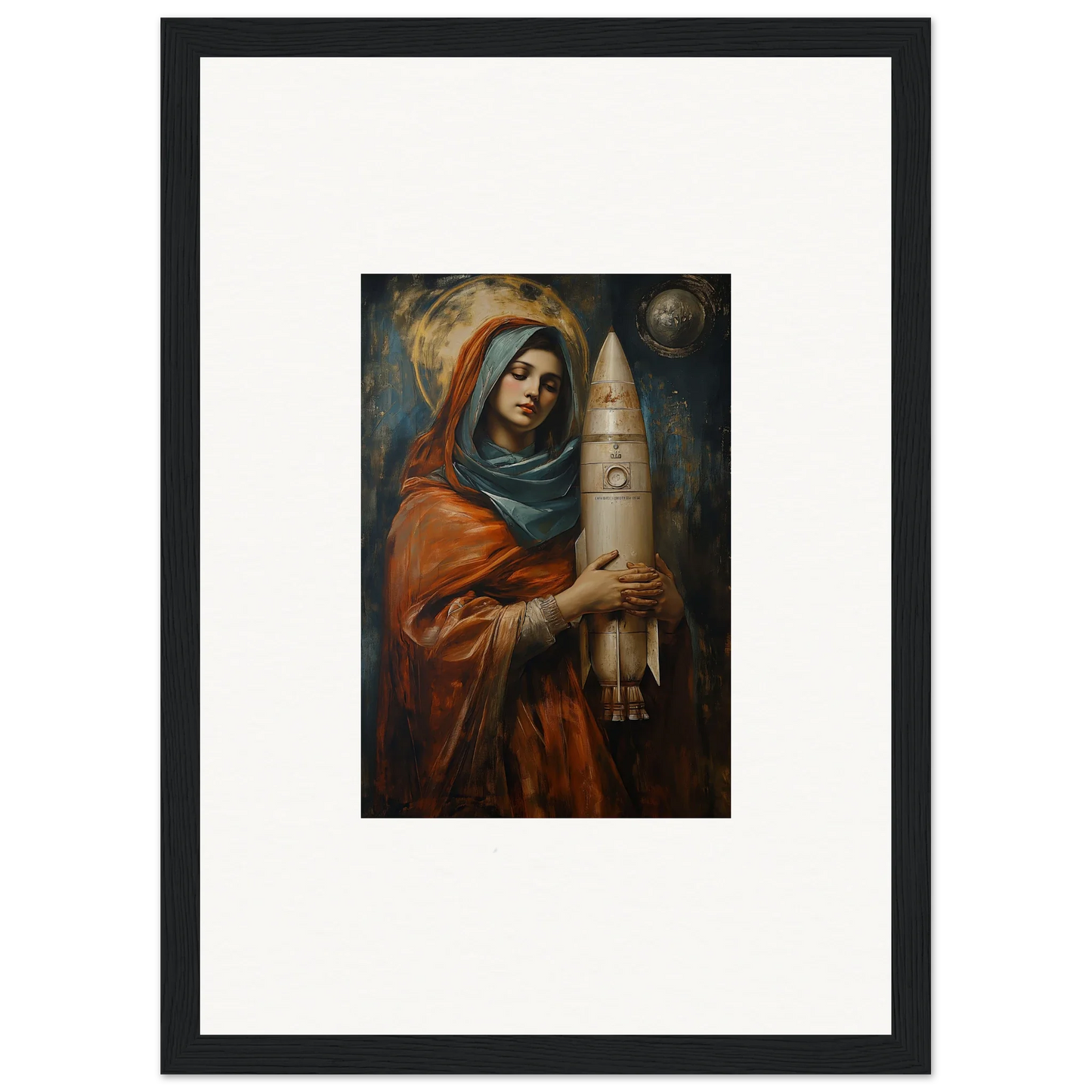 Framed wall art of a woman in robes, perfect for Quantum Atelier room decor