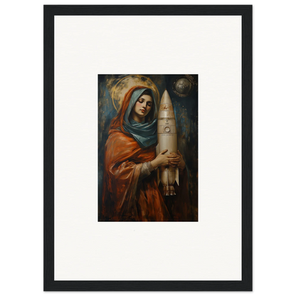 Framed wall art of a woman in robes, perfect for Quantum Atelier room decor