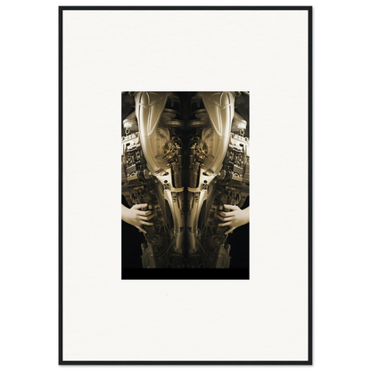 Framed wall art featuring mirrored hands holding curtains, perfect for elegance quandary room decor