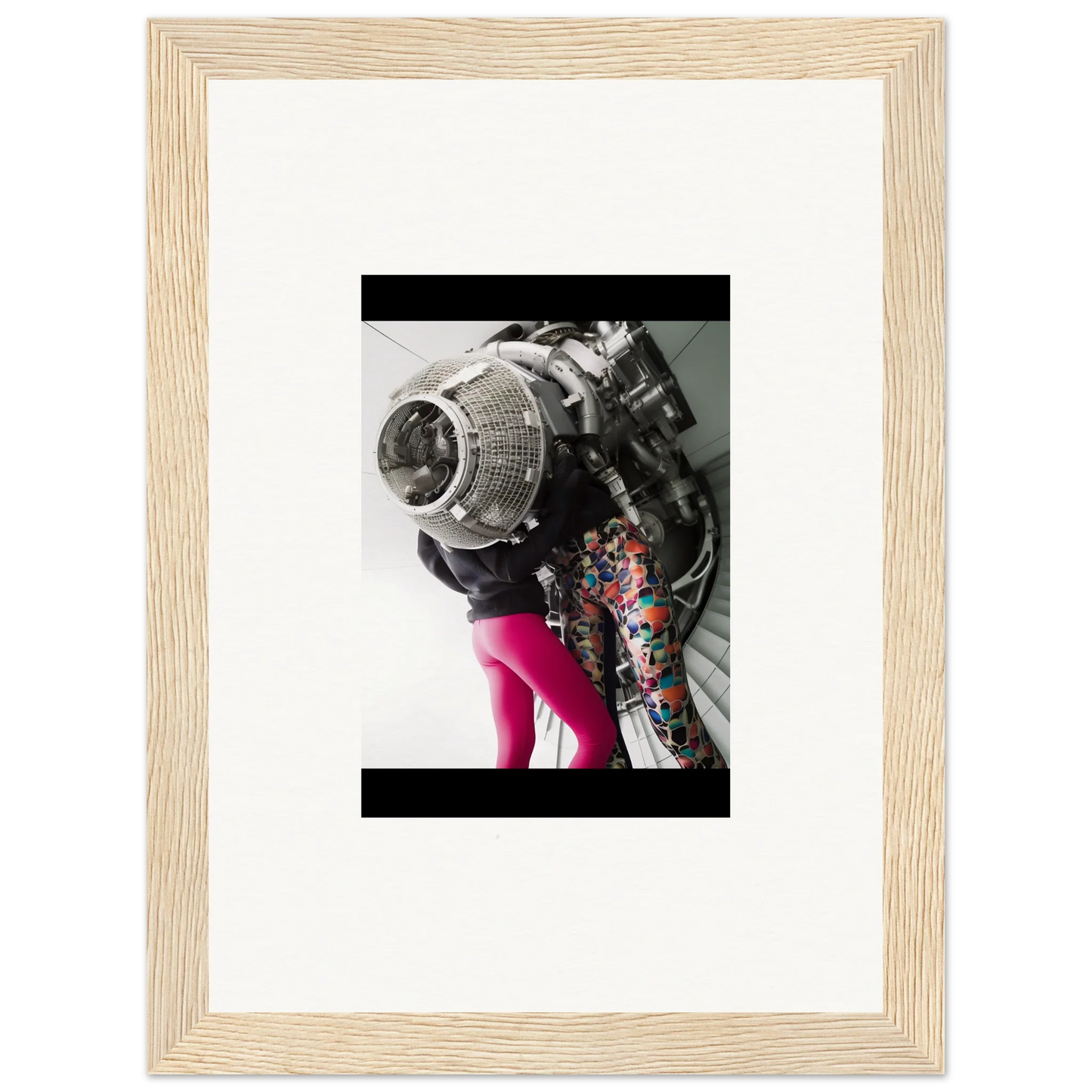 Framed wall art of a person in colorful clothing with headdress for Magneto Embrace room decor