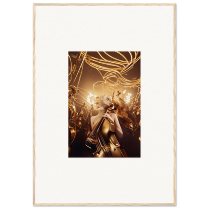 Framed wall art of Golden Harmony Enigma at a vibrant celebratory event