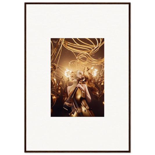 Framed wall art of a person in swirling light, capturing the essence of Harmony Enigma