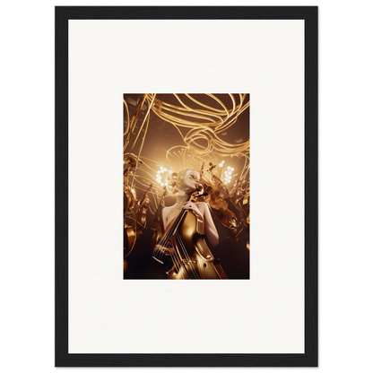 Framed wall art featuring a person in golden light, embodying Harmony Enigma decor