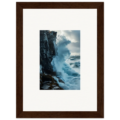 Framed wall art of powerful ocean waves for stunning room decor and baptism translation