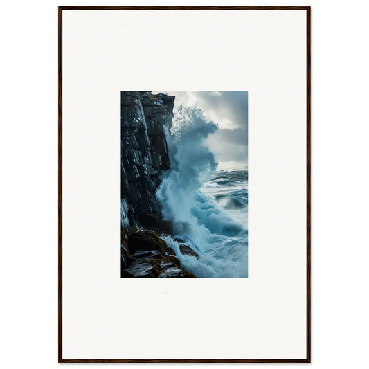 Framed wall art of powerful ocean waves for stunning room decor and baptism translation