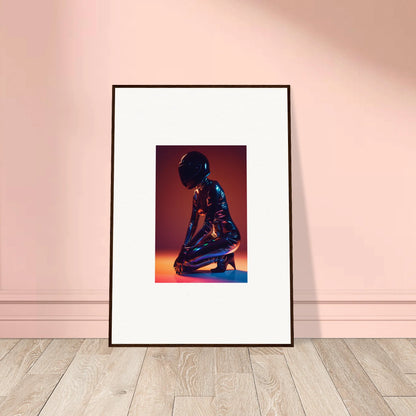 Framed wall art of a silhouetted figure for Night Oracle room decor