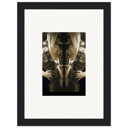 Framed wall art featuring symmetrical elegance quandary torso and hands image