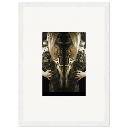 Framed wall art featuring a mirrored torso image, perfect for elegant room decor