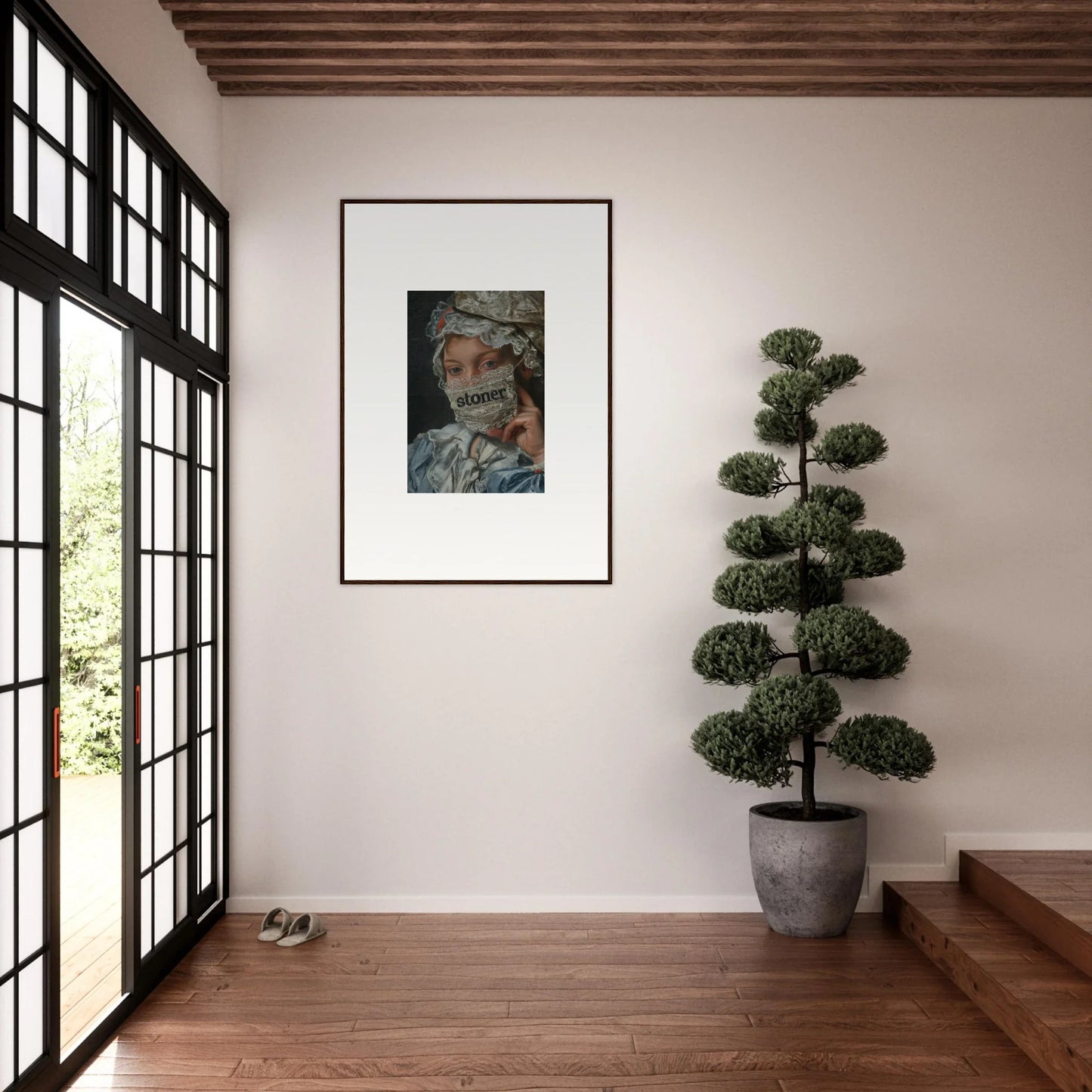 Framed wall art of Veil Metamorphose Bliss enhancing modern room decor