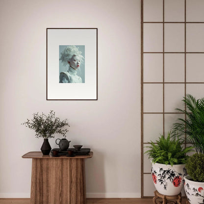 Framed wall art of a person with a contemplative expression for stylish room decor