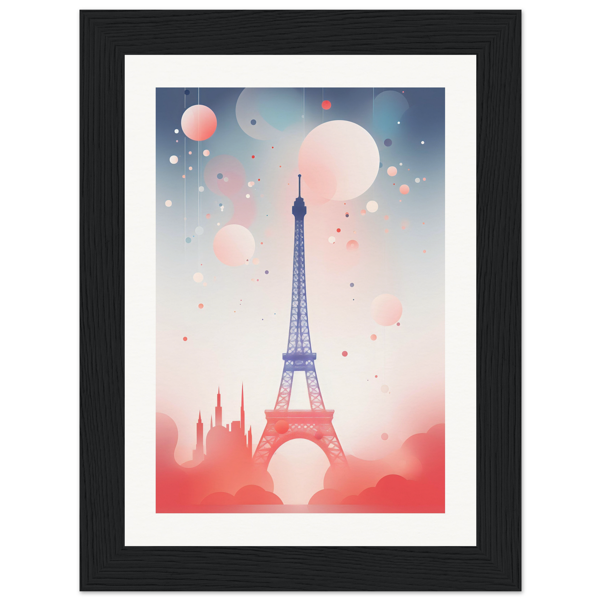 A framed print of the eiff tower in paris