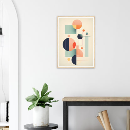 A high quality framed Abstract Geometry O The Oracle Windows™ Collection print with geometric shapes and circles, perfect for my wall.