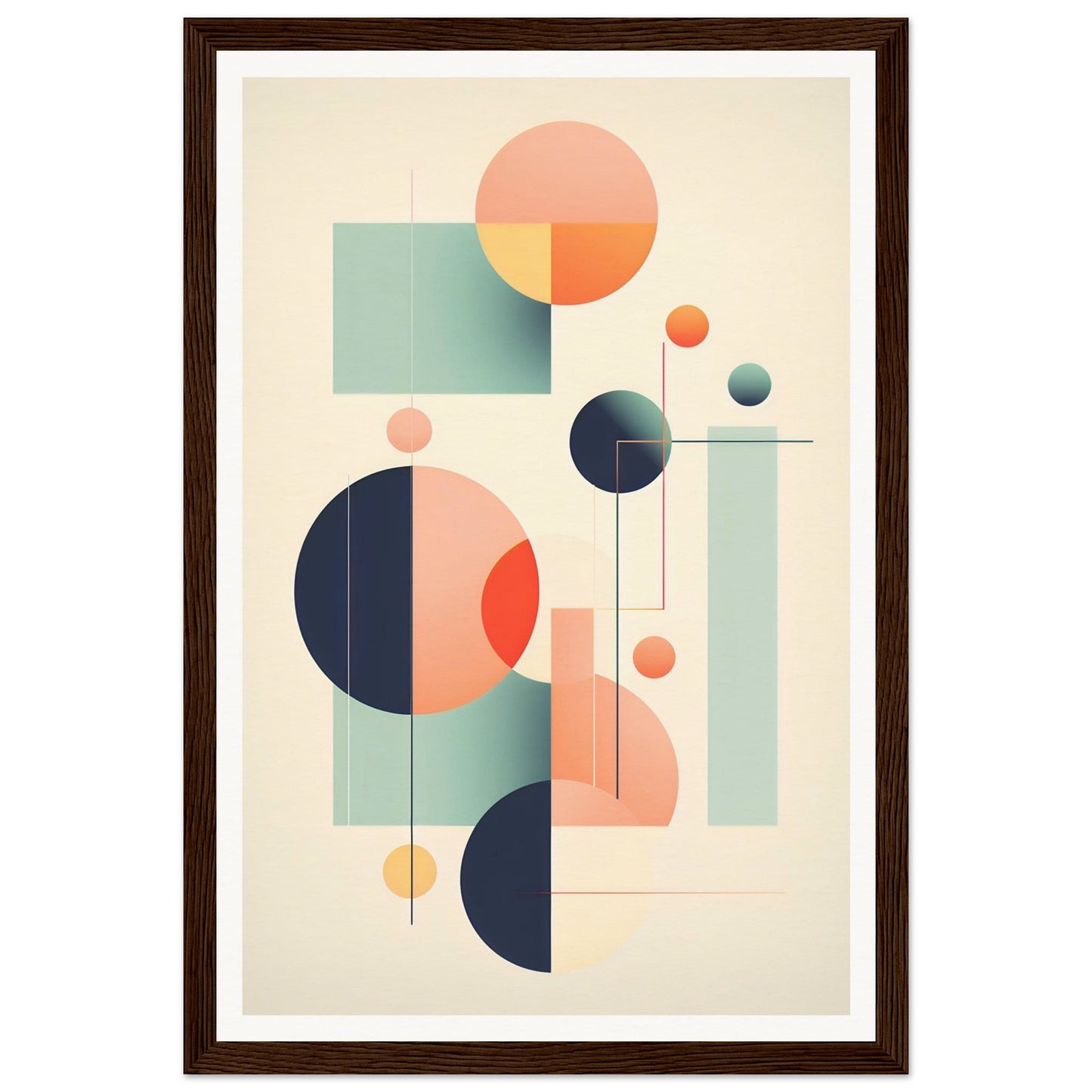 A high quality framed Abstract Geometry O The Oracle Windows™ Collection print with geometric shapes and circles, perfect for my wall.