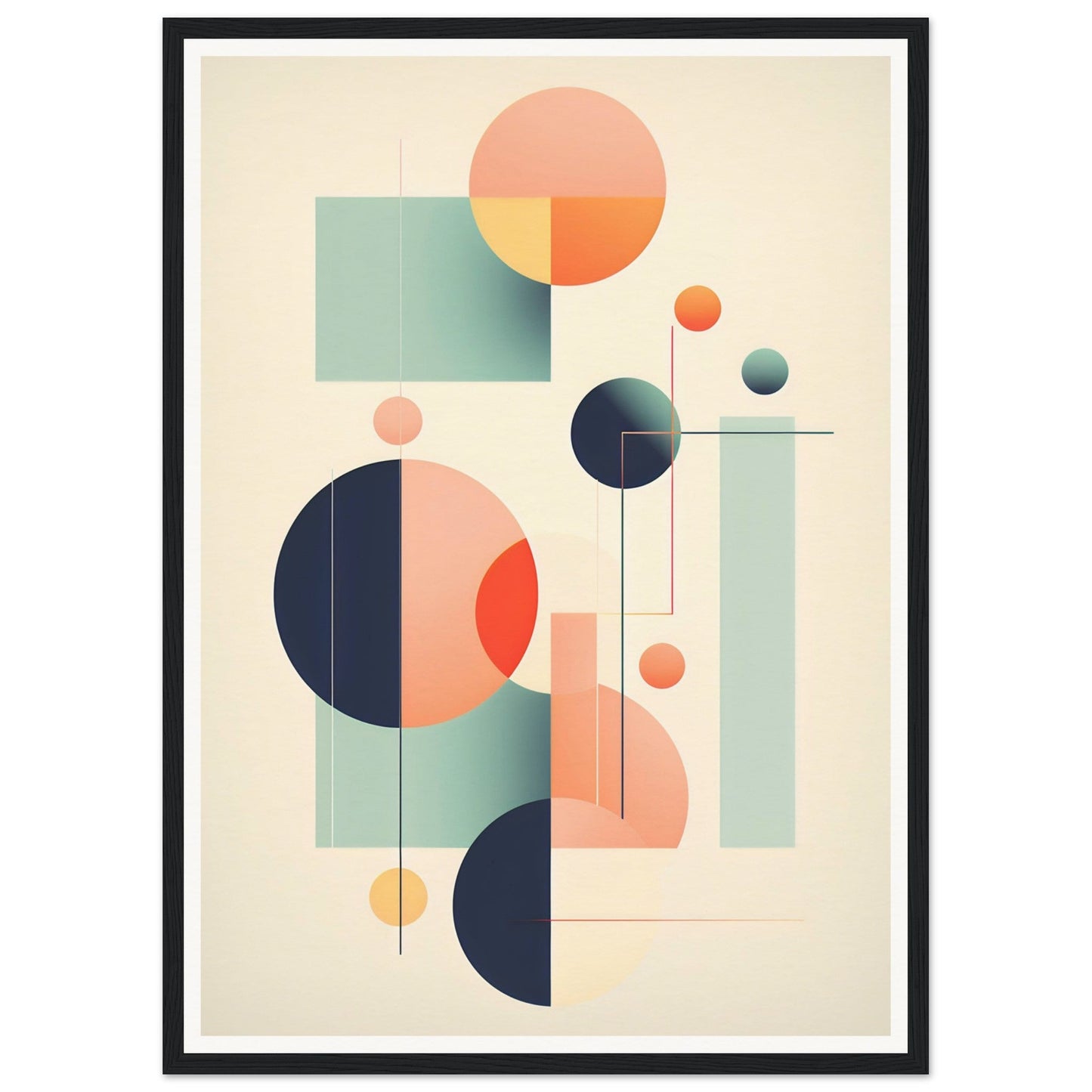 A high quality framed Abstract Geometry O The Oracle Windows™ Collection print with geometric shapes and circles, perfect for my wall.