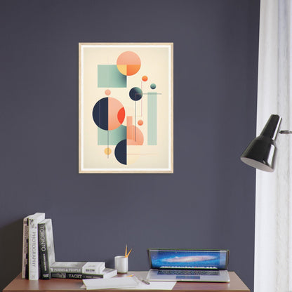 A high quality framed Abstract Geometry O The Oracle Windows™ Collection print with geometric shapes and circles, perfect for my wall.