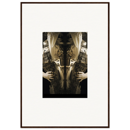 Framed sepia-toned photograph of a torso and hands, perfect for elegance quandary room decor