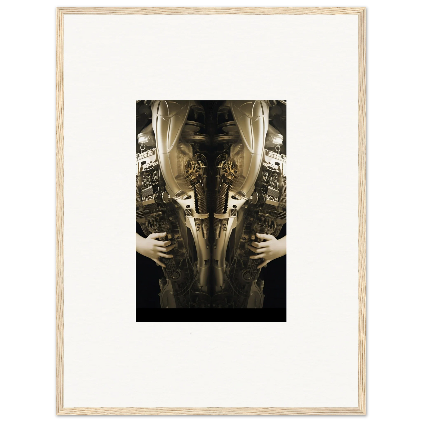 Framed wall art showcasing a mirrored figure in ornate clothing for elegant room decor