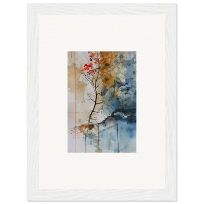 Framed wall art of a tree branch with red leaves, perfect for room decor with Spectrum Spoon