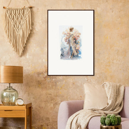 Framed watercolor artwork in blush mirage tones perfect for room decor