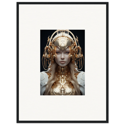 Futuristic humanoid figure with golden headpiece, ideal for Mind Reverie room decor