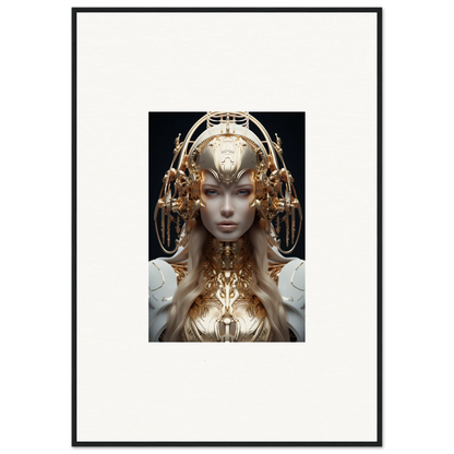 Futuristic humanoid figure with golden headpiece, ideal for Mind Reverie room decor