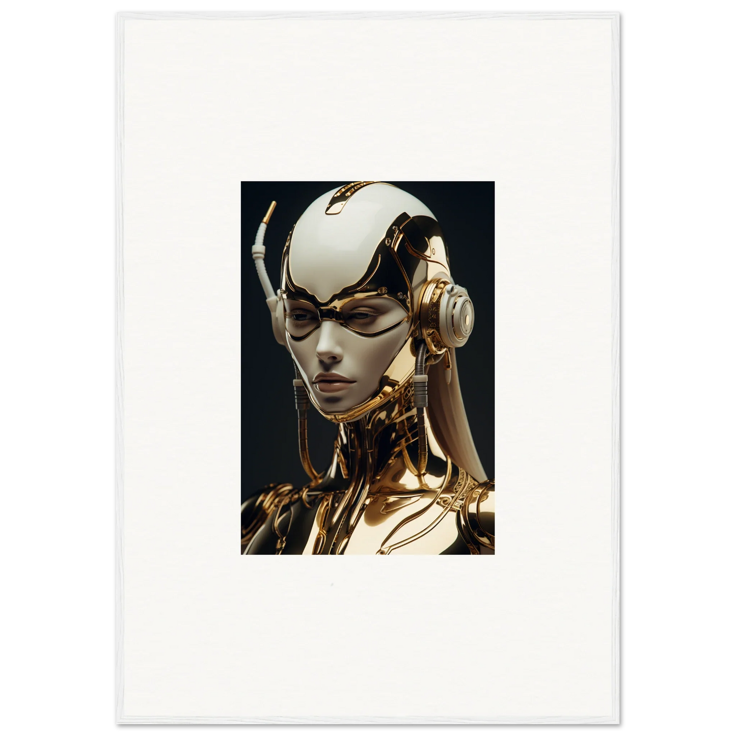 Futuristic humanoid robot art for Aurora Botanical Sonata room decor or framed wall art