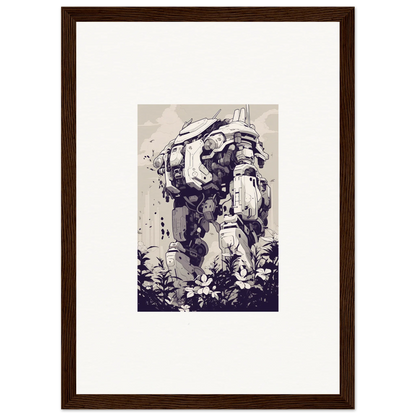 Futuristic robotic mech illustration for Steel Harbinger wall art and room decor