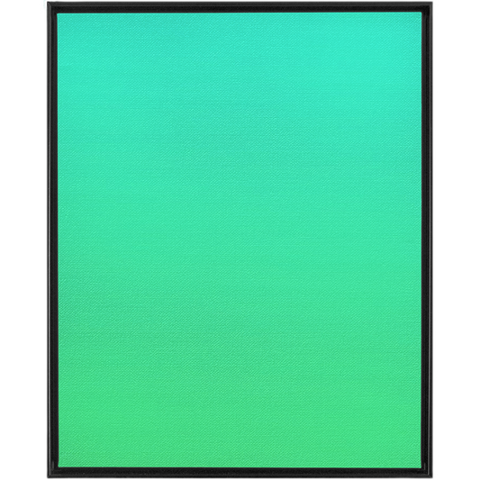 A nature-inspired artwork featuring a Green Fields Gradient - Framed Traditional Stretched Canvas on a black background.