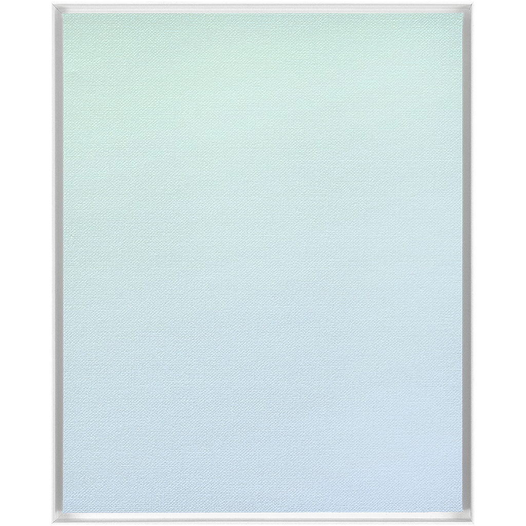A Misty Morning Gradient - Framed Traditional Stretched Canvas with a white frame.