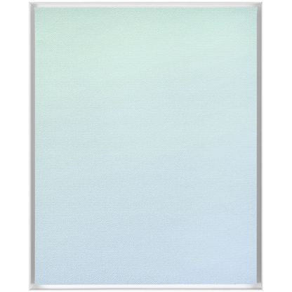 A Misty Morning Gradient - Framed Traditional Stretched Canvas with a white frame.