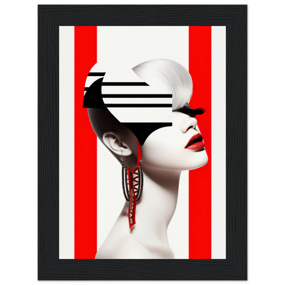 A high-quality Deep Dive The Oracle Windows™ Collection for my wall featuring a portrait of a woman with red and white stripes on her face. This artwork will transform your space.