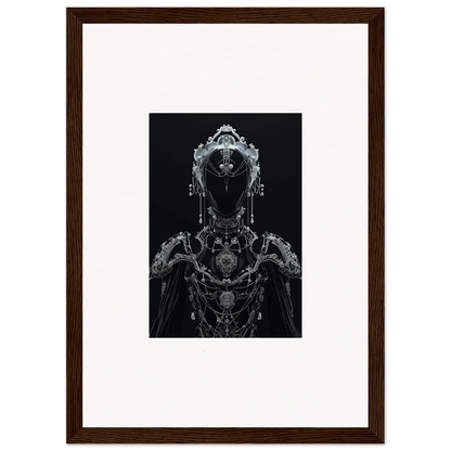 Intricate metallic robotic figure for Enigma Skein Emsembler framed wall art decor