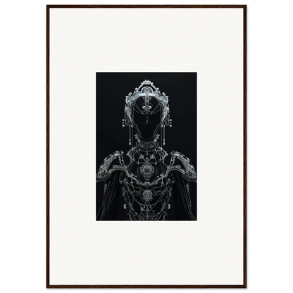 Intricate metallic cyborg figure with ornate details for Enigma Skein Emsembler wall art