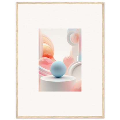 Light blue sphere on white surface, perfect for Cosmic Timeless room decor or framed wall art