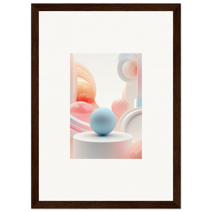 Light blue sphere on white surface with pink shapes, ideal for Cosmic Timeless room decor