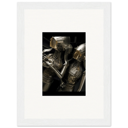 Intricate Medieval suit of armor in Molten Alloy Dreams framed wall art for unique room decor