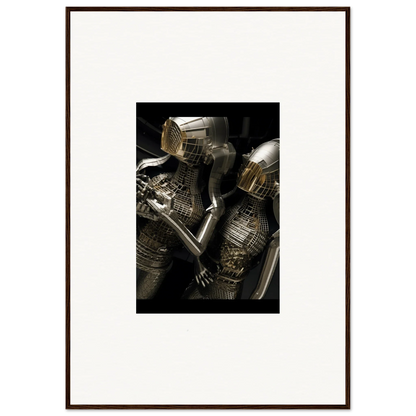 Medieval suit of armor with engravings in Molten Alloy Dreams framed wall art decor