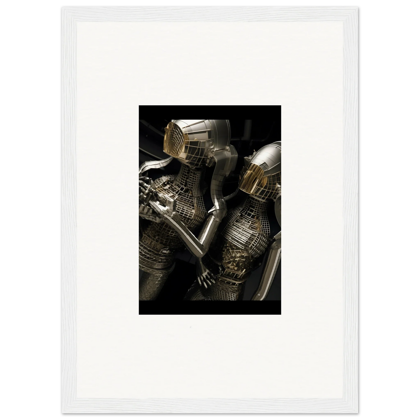 Medieval suit of armor with intricate metalwork for Alloy Dreams room decor wall art