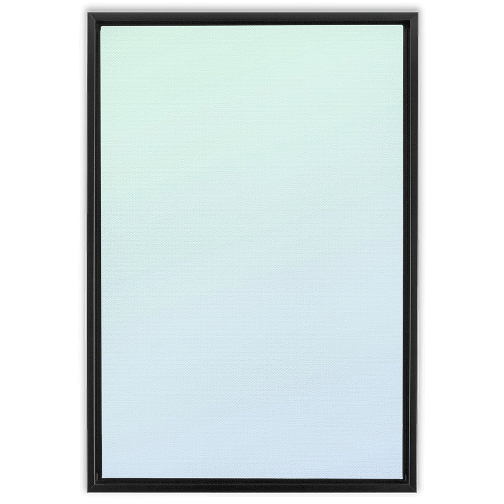 A black frame with a minimalistic Misty Morning Gradient - Framed Traditional Stretched Canvas background.