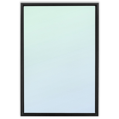 A black frame with a minimalistic Misty Morning Gradient - Framed Traditional Stretched Canvas background.