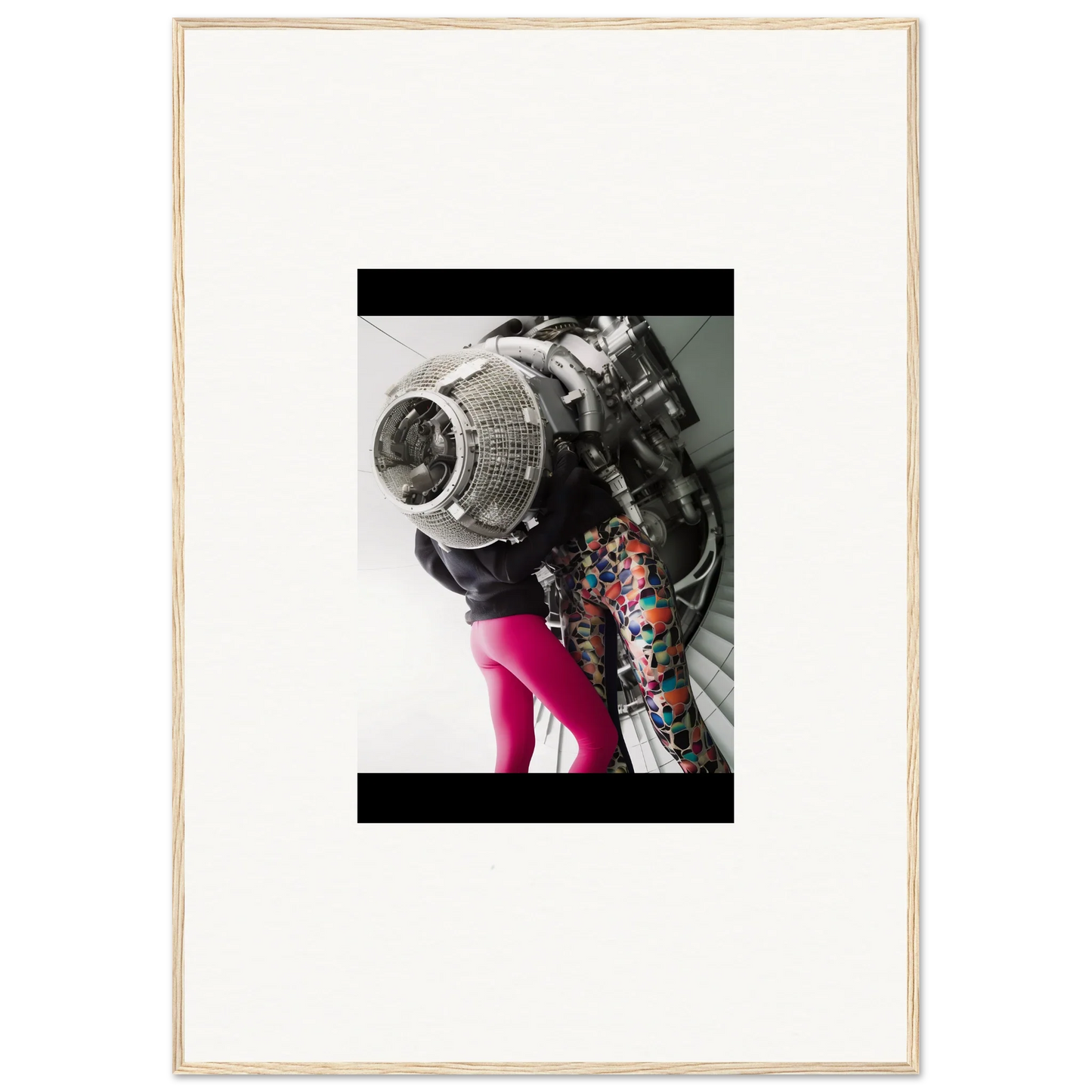 Vibrant Motorcycle Engine with Pink Exhaust in Magneto Embrace Room Decor Art